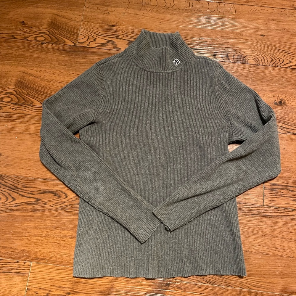 Ralph Lauren Cotton Charcoal Grey Turtleneck Sweater
